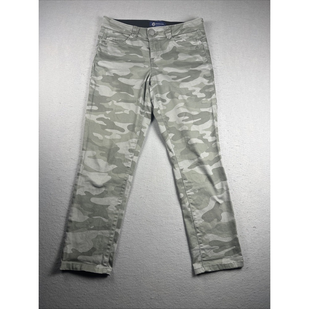 Democracy Jeans Women 6 Gray Camo Ab Solution Straight Leg Mid Rise